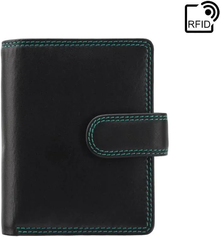 RB40 Multi Colored Small Soft Leather Ladies Wallet & Purse (Black Rhumba)