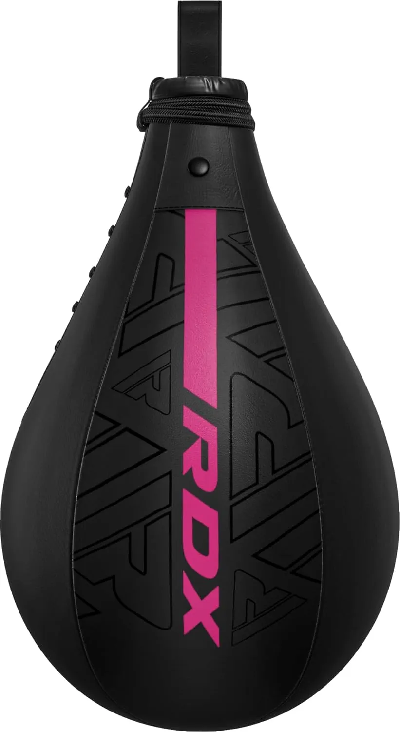 RDX Speed Bag Boxing Ball, Maya Hide Leather Dodge Striking Target with Additional Bladder, MMA Muay Thai Punching Workout Kicking Martial Arts Training Home Gym Exercise Speedball