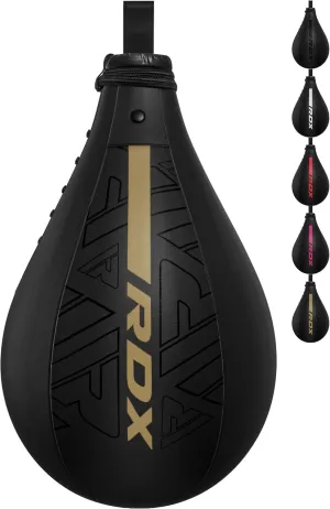 RDX Speed Bag Boxing Ball, Maya Hide Leather Dodge Striking Target with Additional Bladder, MMA Muay Thai Punching Workout Kicking Martial Arts Training Home Gym Exercise Speedball