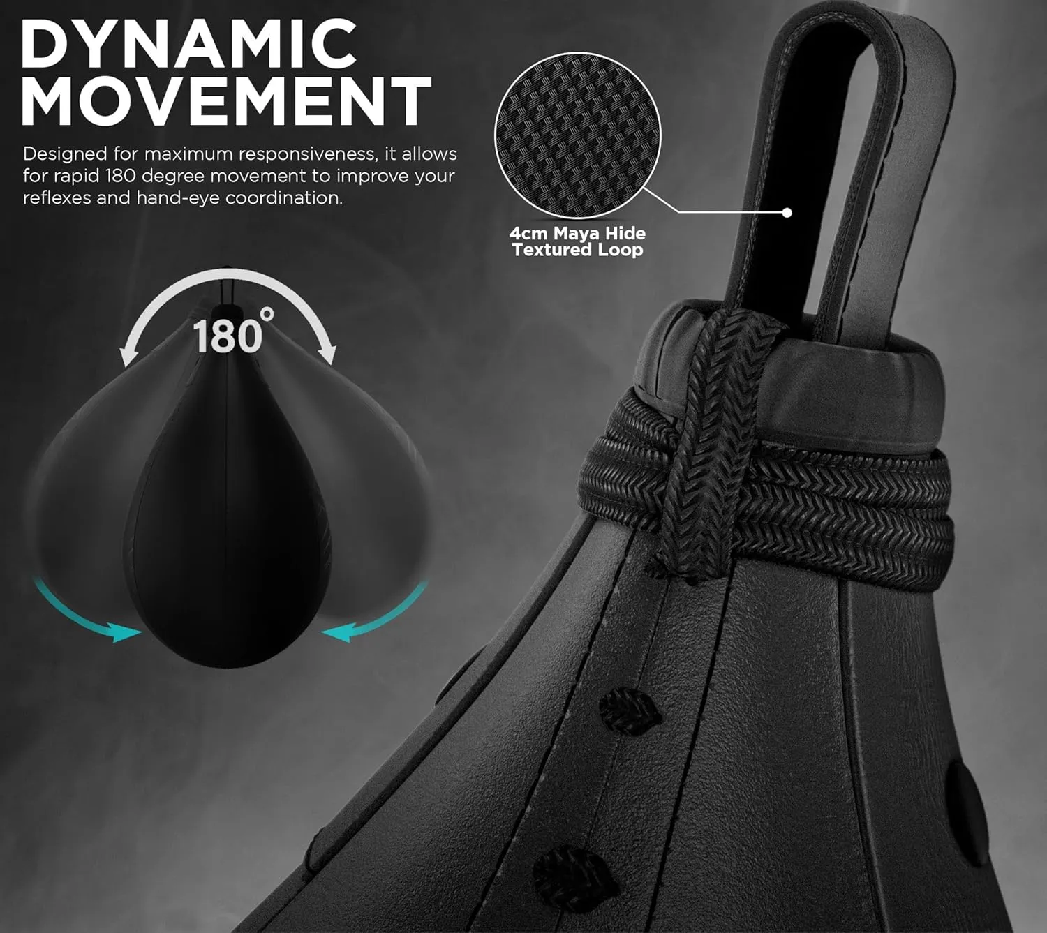 RDX Speed Bag Boxing Ball, Maya Hide Leather Dodge Striking Target with Additional Bladder, MMA Muay Thai Punching Workout Kicking Martial Arts Training Home Gym Exercise Speedball