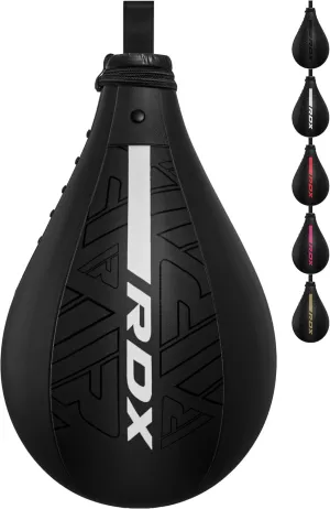 RDX Speed Bag Boxing Ball, Maya Hide Leather Dodge Striking Target with Additional Bladder, MMA Muay Thai Punching Workout Kicking Martial Arts Training Home Gym Exercise Speedball