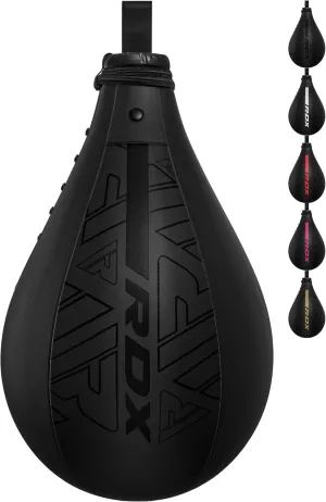 RDX Speed Bag Boxing Ball, Maya Hide Leather Dodge Striking Target with Additional Bladder, MMA Muay Thai Punching Workout Kicking Martial Arts Training Home Gym Exercise Speedball
