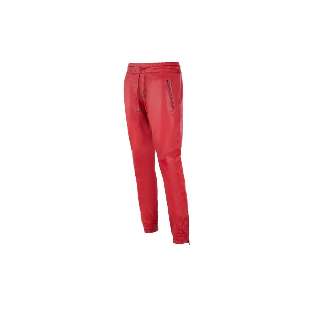 Red Leather Trousers Outfit Men