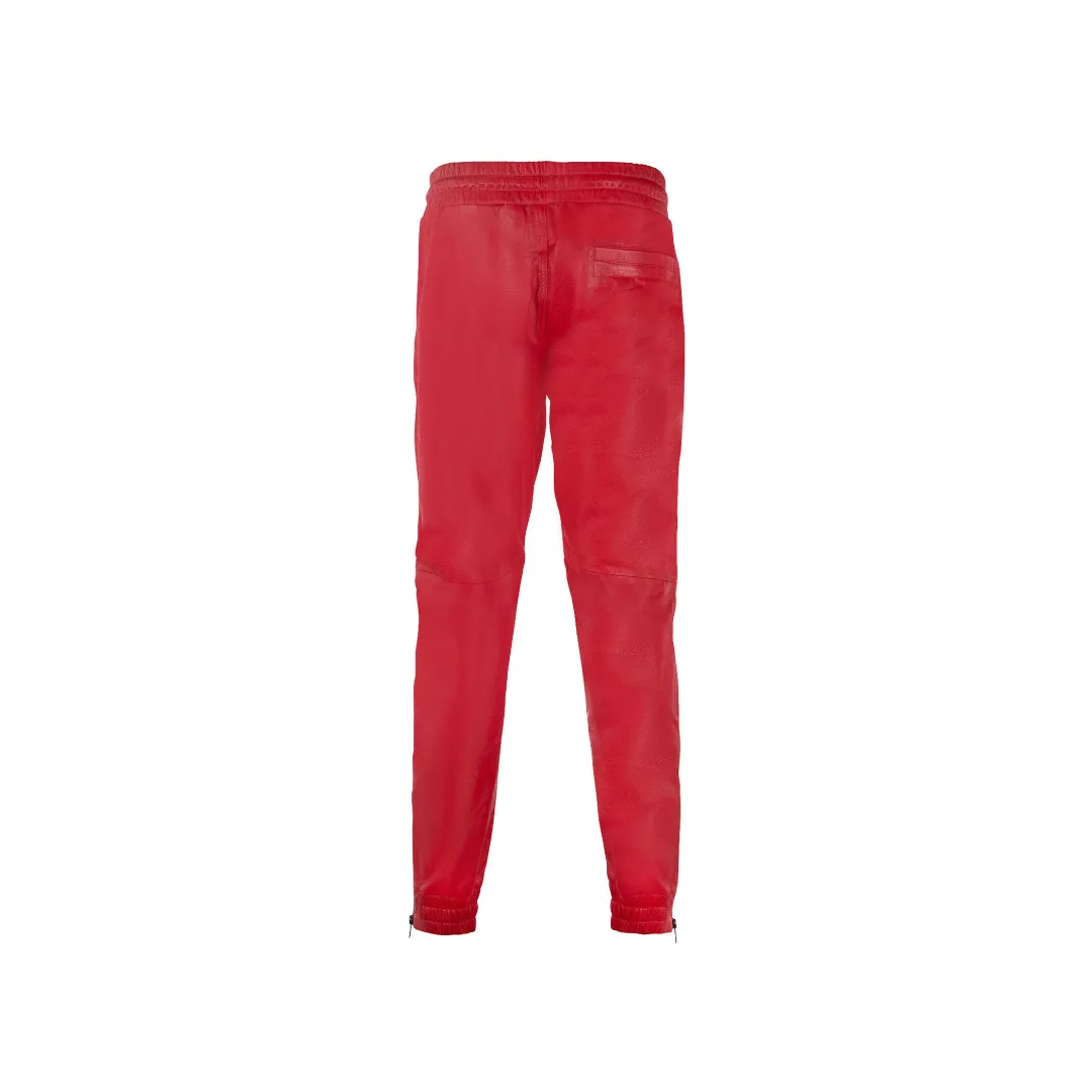 Red Leather Trousers Outfit Men