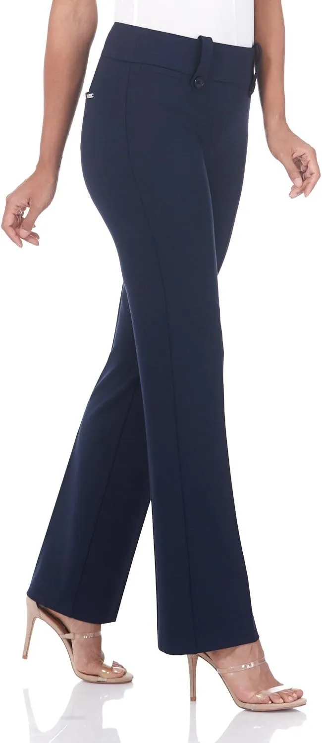Rekucci Women's Smart Desk to Dinner Stretch Bootcut Pant w/Tummy Control