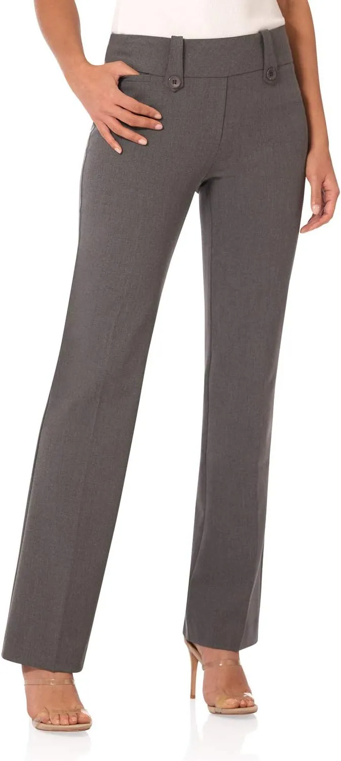 Rekucci Women's Smart Desk to Dinner Stretch Bootcut Pant w/Tummy Control