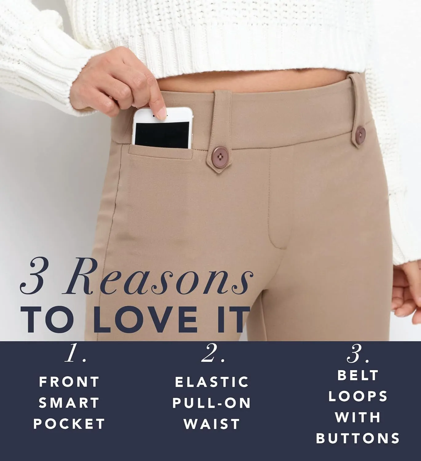 Rekucci Women's Smart Desk to Dinner Stretch Bootcut Pant w/Tummy Control