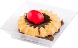 Restaurantware 2.5 x 2.5 Inch Mini Tasting Plates 100 Disposable Square Plastic Plates - Durable Stylish Clear Plastic Hors D'oeuvre Serving Plates For Desserts Or Appetizers At Parties