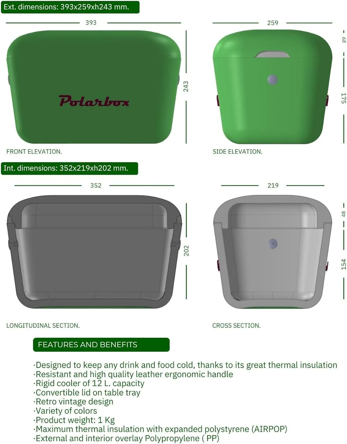 Retro Beach Cooler Vintage Picnic Lunch Box Bag Portable Cooler Travel Camping Hiking 90s Style Ice Chest