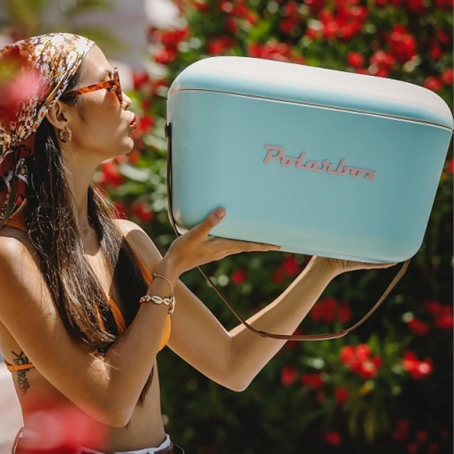Retro Beach Cooler Vintage Picnic Lunch Box Bag Portable Cooler Travel Camping Hiking 90s Style Ice Chest