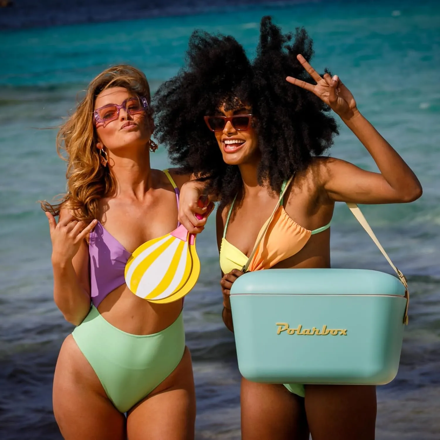 Retro Beach Cooler Vintage Picnic Lunch Box Bag Portable Cooler Travel Camping Hiking 90s Style Ice Chest