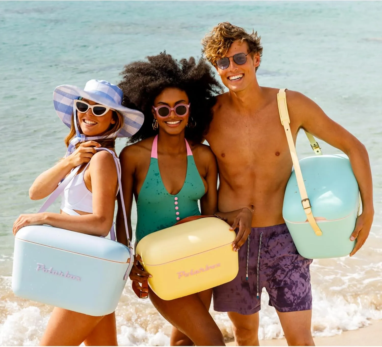 Retro Beach Cooler Vintage Picnic Lunch Box Bag Portable Cooler Travel Camping Hiking 90s Style Ice Chest