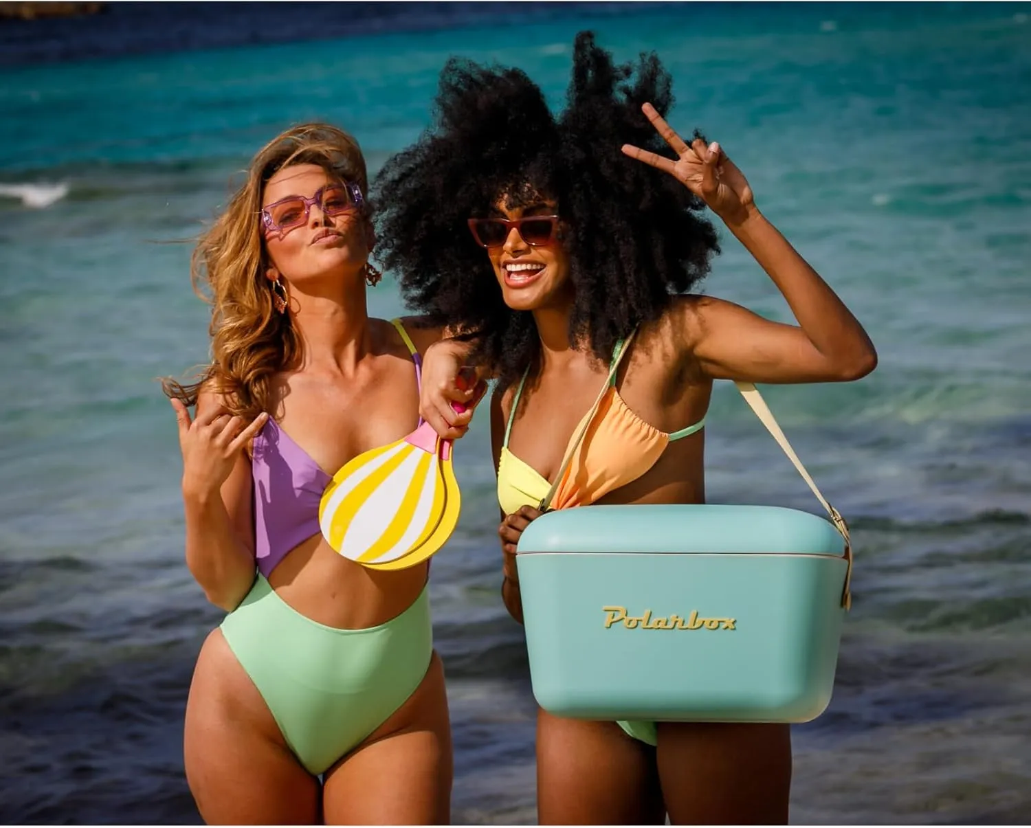Retro Beach Cooler Vintage Picnic Lunch Box Bag Portable Cooler Travel Camping Hiking 90s Style Ice Chest