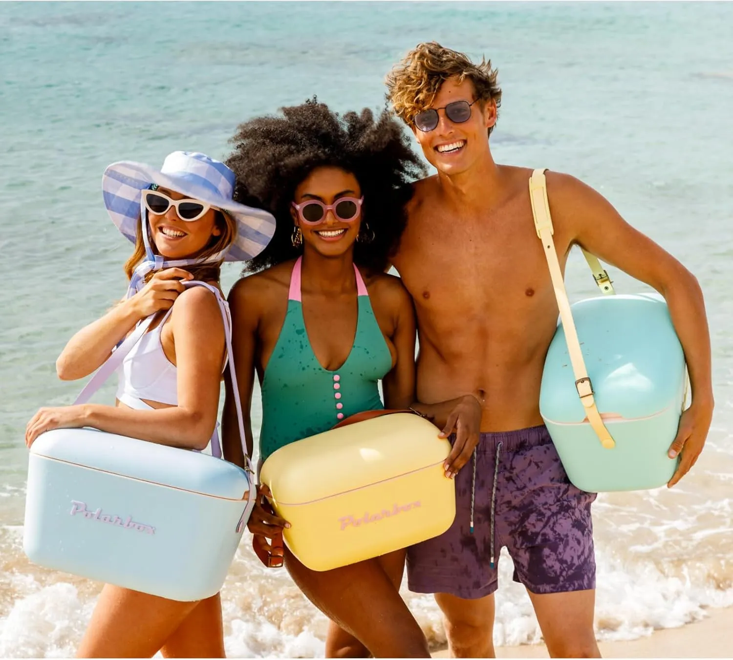 Retro Beach Cooler Vintage Picnic Lunch Box Bag Portable Cooler Travel Camping Hiking 90s Style Ice Chest