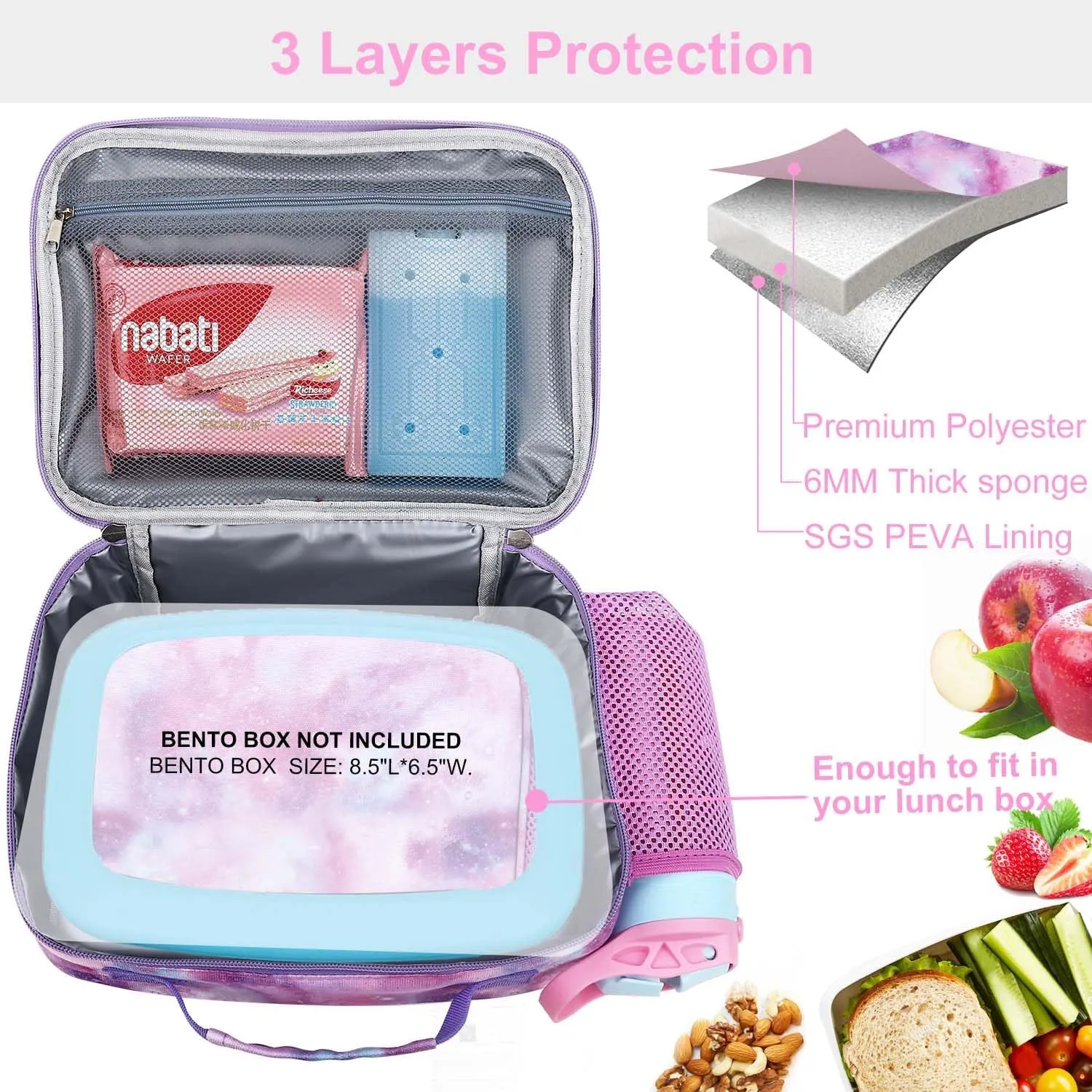 RHCPFOVR Kids Lunch Bag - Insulated Lunch Box for Boys Girls,Washable Lunch Bag and Reusable Toddler Leak-proof Lunchbox for School and Daycare