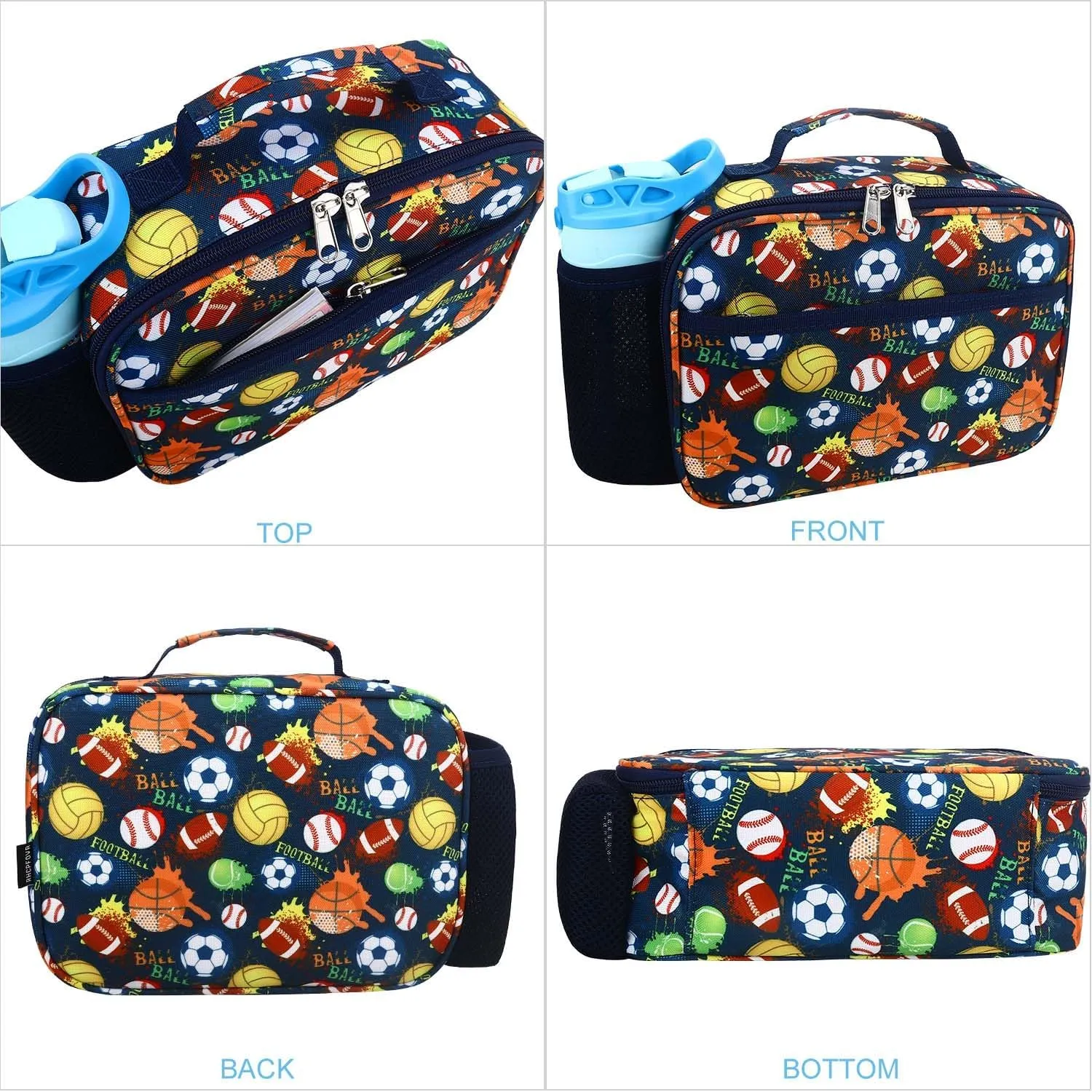 RHCPFOVR Kids Lunch Bag - Insulated Lunch Box for Boys Girls,Washable Lunch Bag and Reusable Toddler Leak-proof Lunchbox for School and Daycare