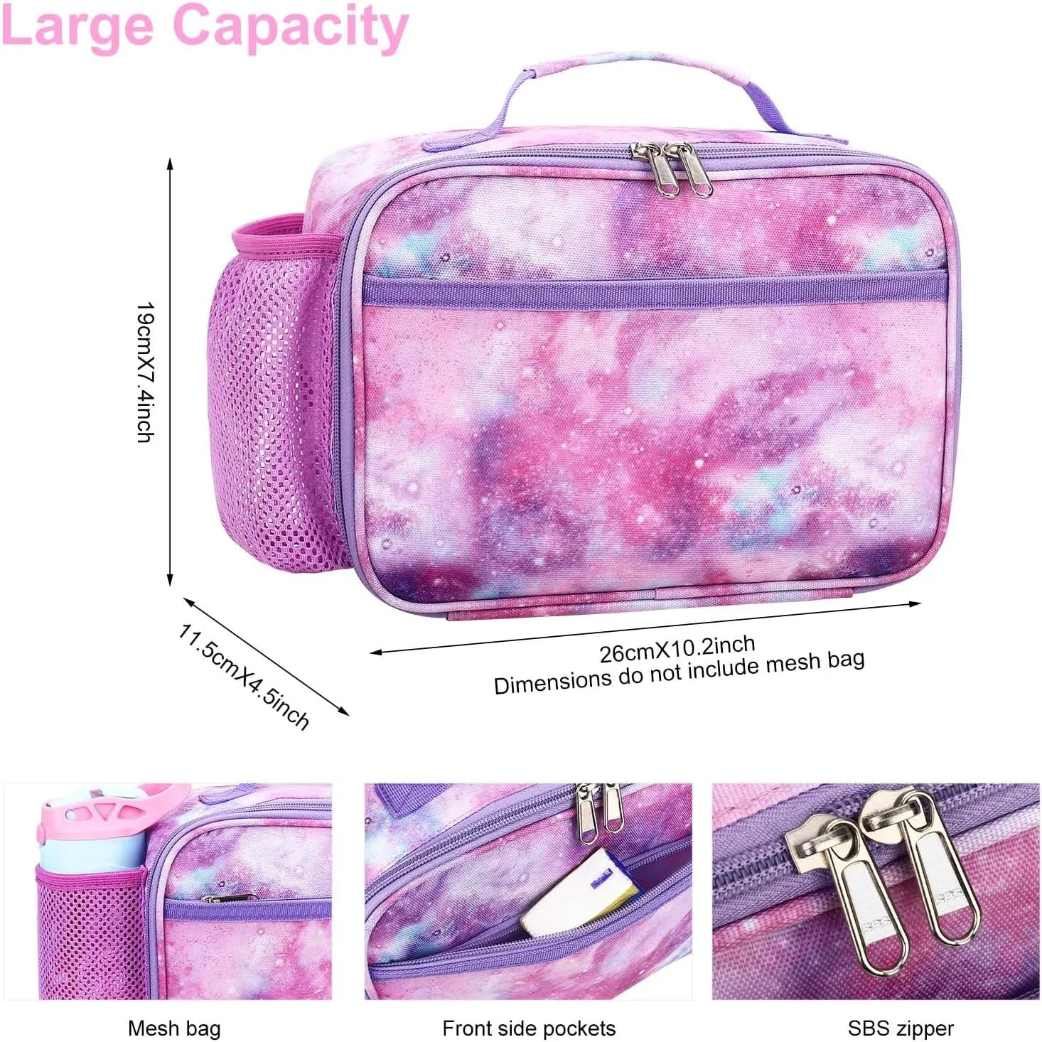 RHCPFOVR Kids Lunch Bag - Insulated Lunch Box for Boys Girls,Washable Lunch Bag and Reusable Toddler Leak-proof Lunchbox for School and Daycare