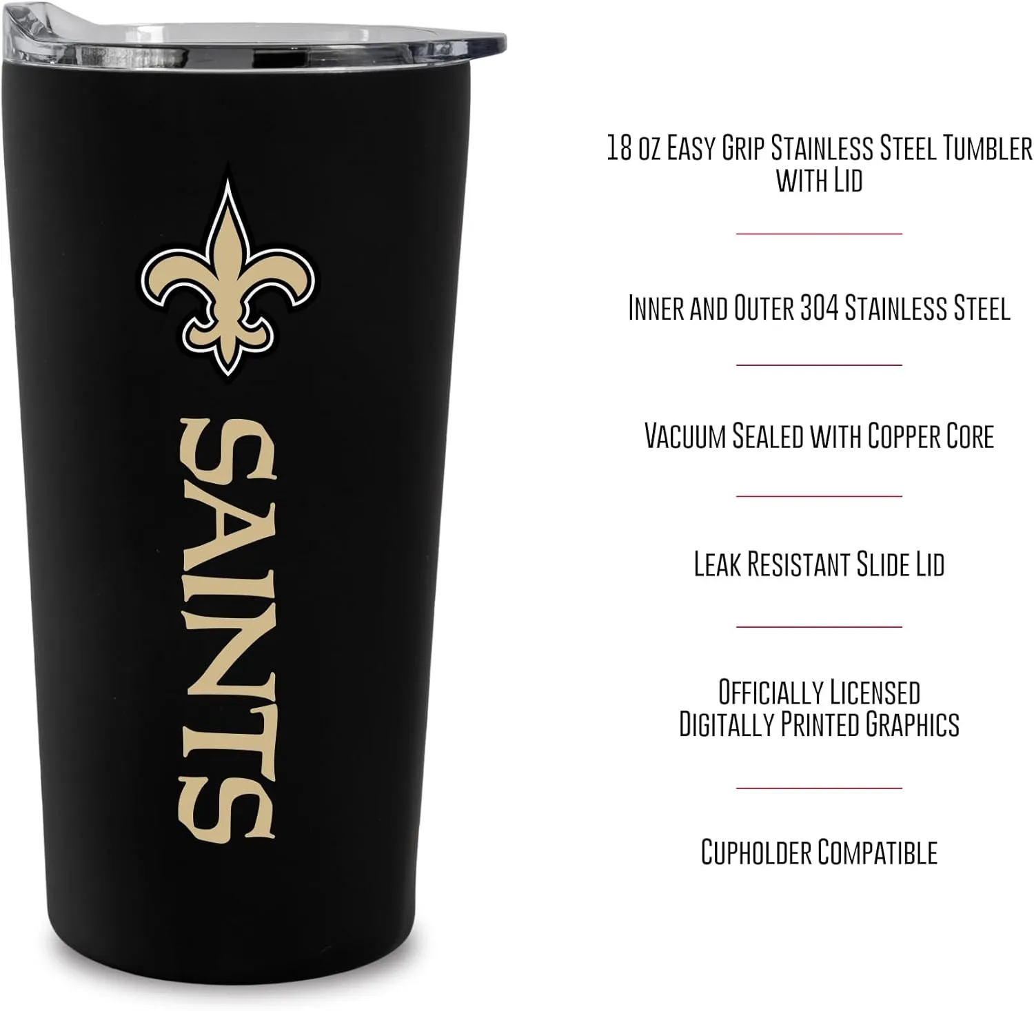 Rico Industries NFL Football Soft Touch, Easy Grip Tumbler