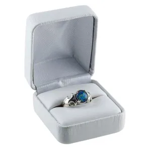 Ring Box White Faux Leather