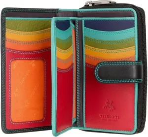 RIO 13 Ladies Large Soft Leather Purse/Wallet (Black Rhumba)