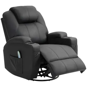 Rootz Massage Recliner Chair - TV Armchair - Faux Leather - Ultimate Comfort - 89L x 99W x 106H cm
