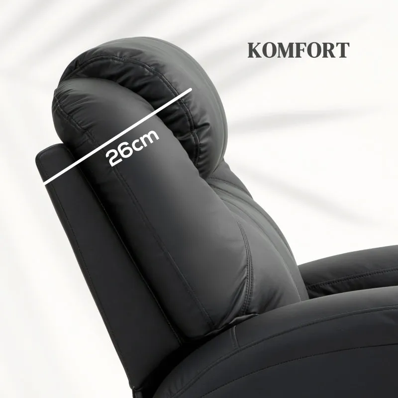 Rootz Massage Recliner Chair - TV Armchair - Faux Leather - Ultimate Comfort - 89L x 99W x 106H cm