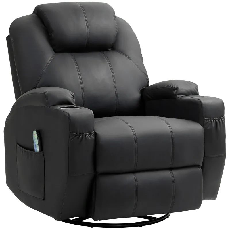 Rootz Massage Recliner Chair - TV Armchair - Faux Leather - Ultimate Comfort - 89L x 99W x 106H cm