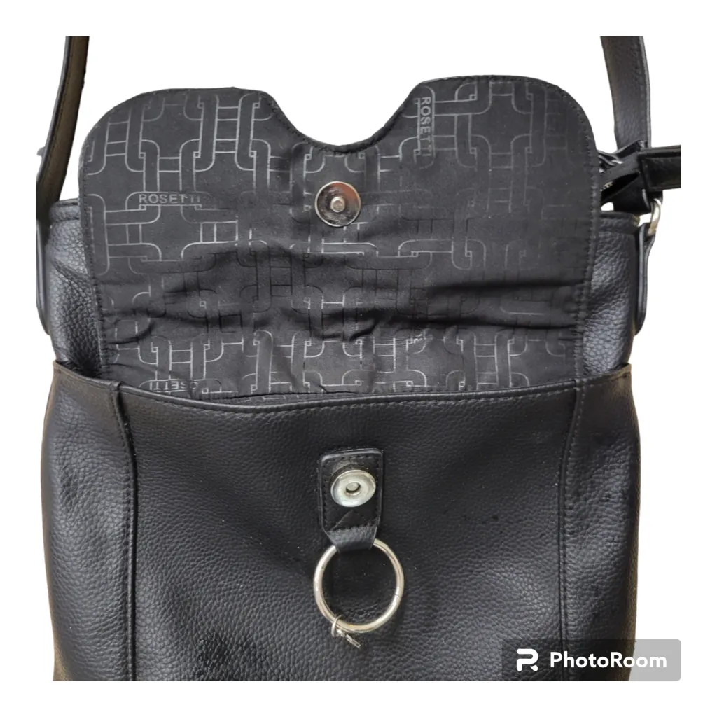 ROSETTI BLACK FAUX LEATHER CROSSBODY PURSE BAG