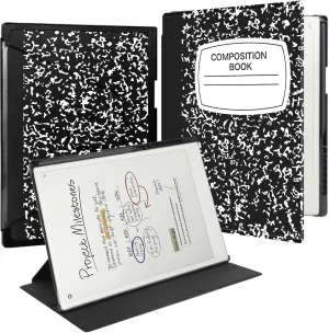 Rotating Case for 11.8" Remarkable Paper Pro Tablet (2024 Released) Lightweight and Hard Back Shell Protective Book Folio Cover,Auto Sleep/Wake,Pen Holder and Pen Tips Box (Black Notebook)