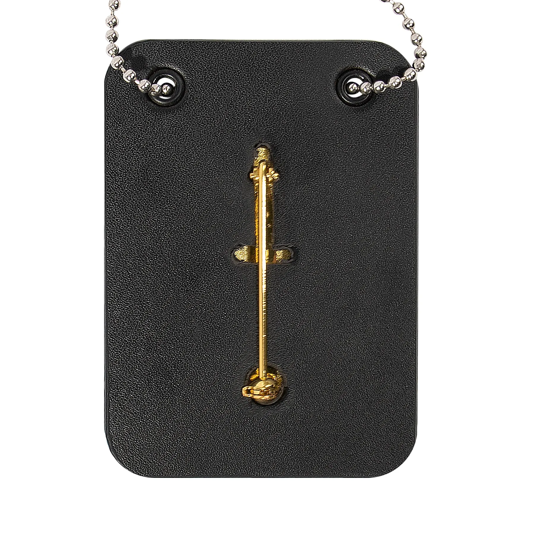 Rothco Low Profile Leather Badge Holder with Chain