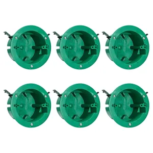 Round Electrical Old Work Box, PVC, UL Listed, 6 Pack