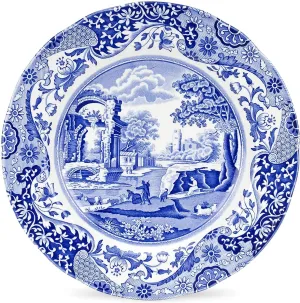 Royal Worcester Spode Blue Italian Dinner Plate | Dinner, Salad, Pasta, and Appetizer Plate | 10.5 Inch | Fine Earthenware | Microwave and Dishwasher Safe | Made in England