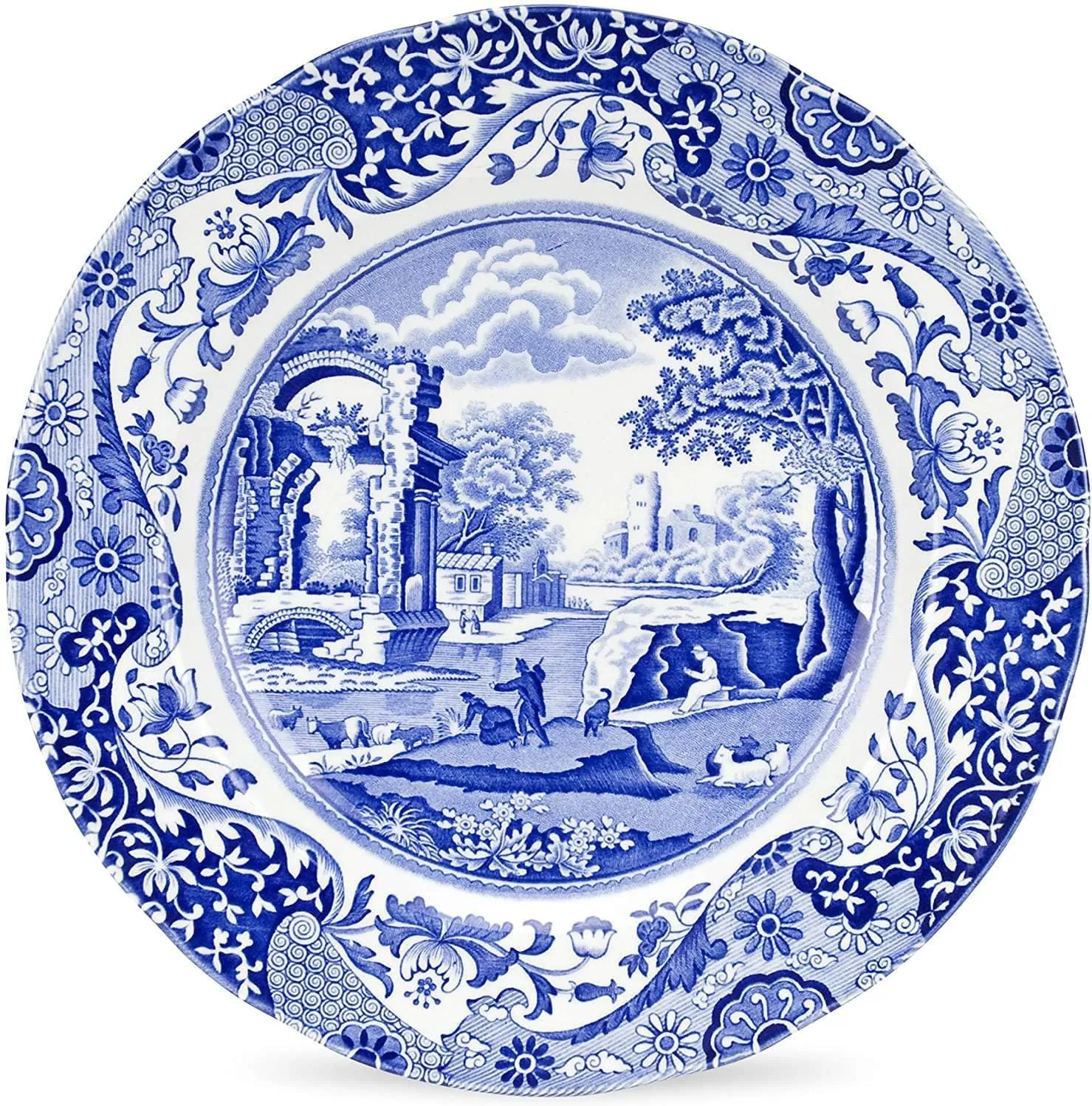 Royal Worcester Spode Blue Italian Dinner Plate | Dinner, Salad, Pasta, and Appetizer Plate | 10.5 Inch | Fine Earthenware | Microwave and Dishwasher Safe | Made in England