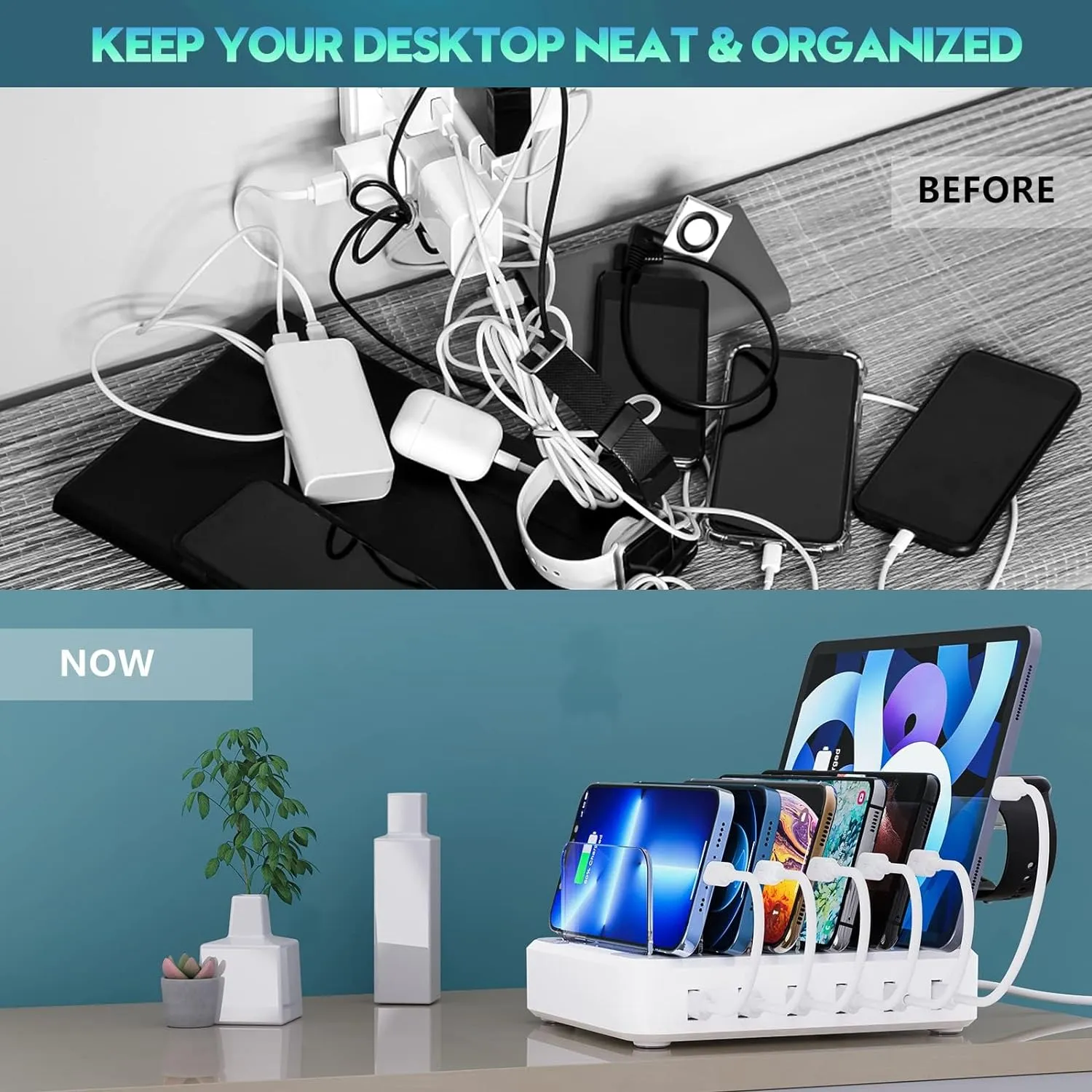 Royaleva Multiple Device Fast Charging Station 6 Ports