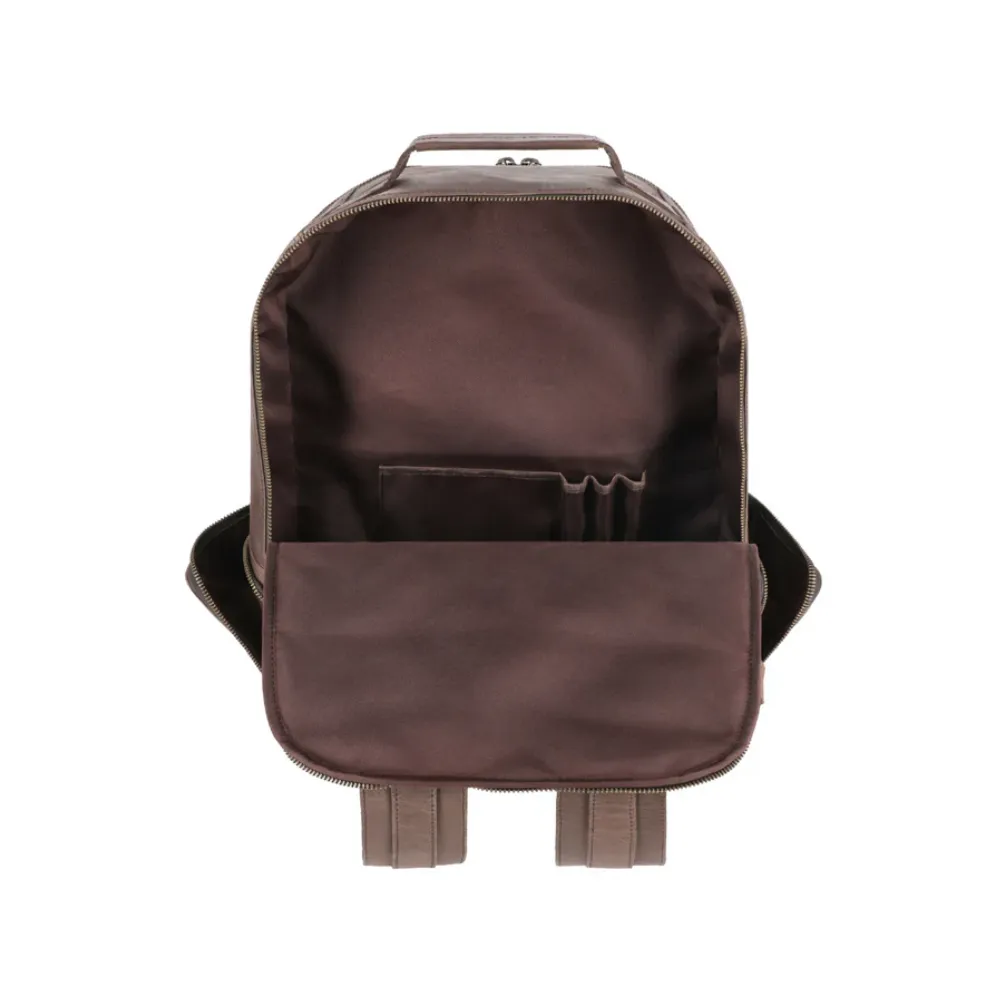 Rustic Brown Leather Backpack