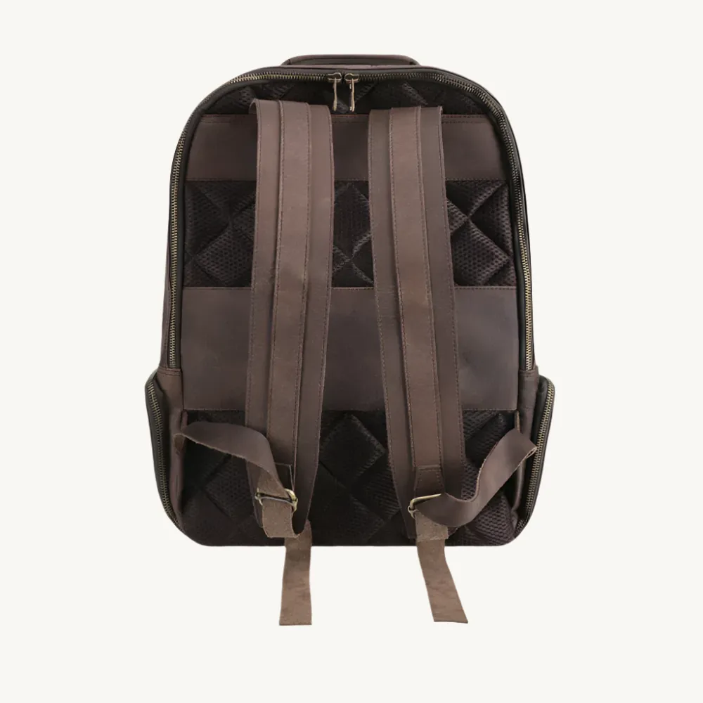Rustic Brown Leather Backpack