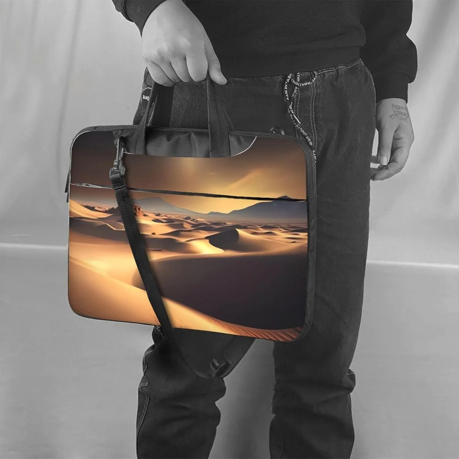 Sahara Desert Laptop Shoulder Bag Portable Laptop Bag Laptop Case Crossbody Briefcase w/Strap Handle