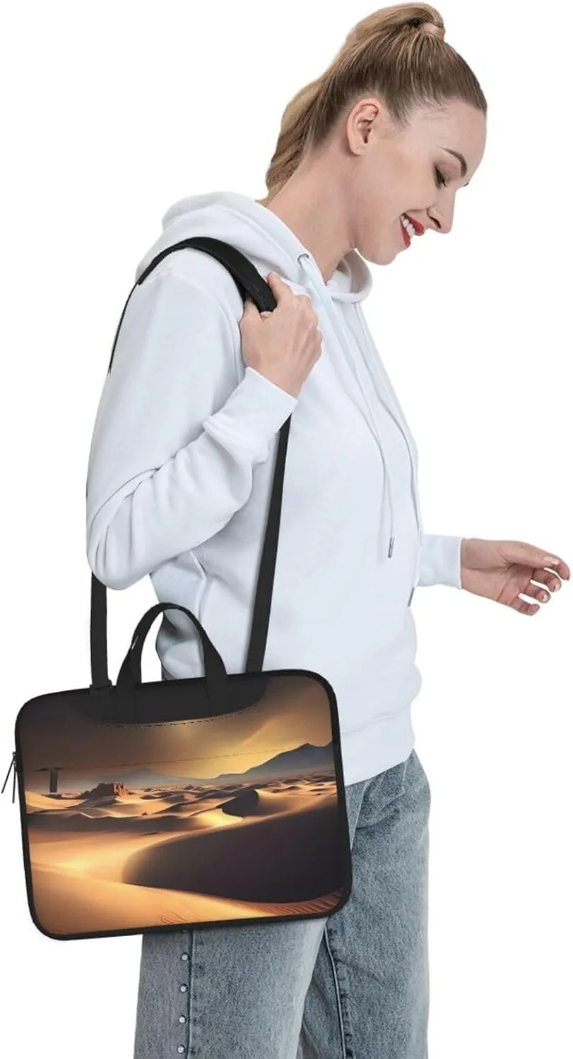 Sahara Desert Laptop Shoulder Bag Portable Laptop Bag Laptop Case Crossbody Briefcase w/Strap Handle