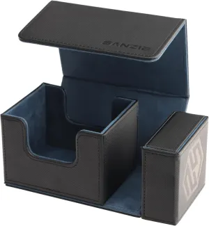 SANZIE Card Deck Box with Dice Tray for MTG Commander Deck Box fits 200  Single Sleeved Trading Cards PTCG TCG Deck for Magic Game Cards (Black&Blue)