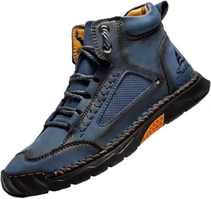 Sawbehind Men's Waterproof Handmade Leather Boots – Comfortable, Arch Support & Spacious Toe Box for Outdoor Adventures