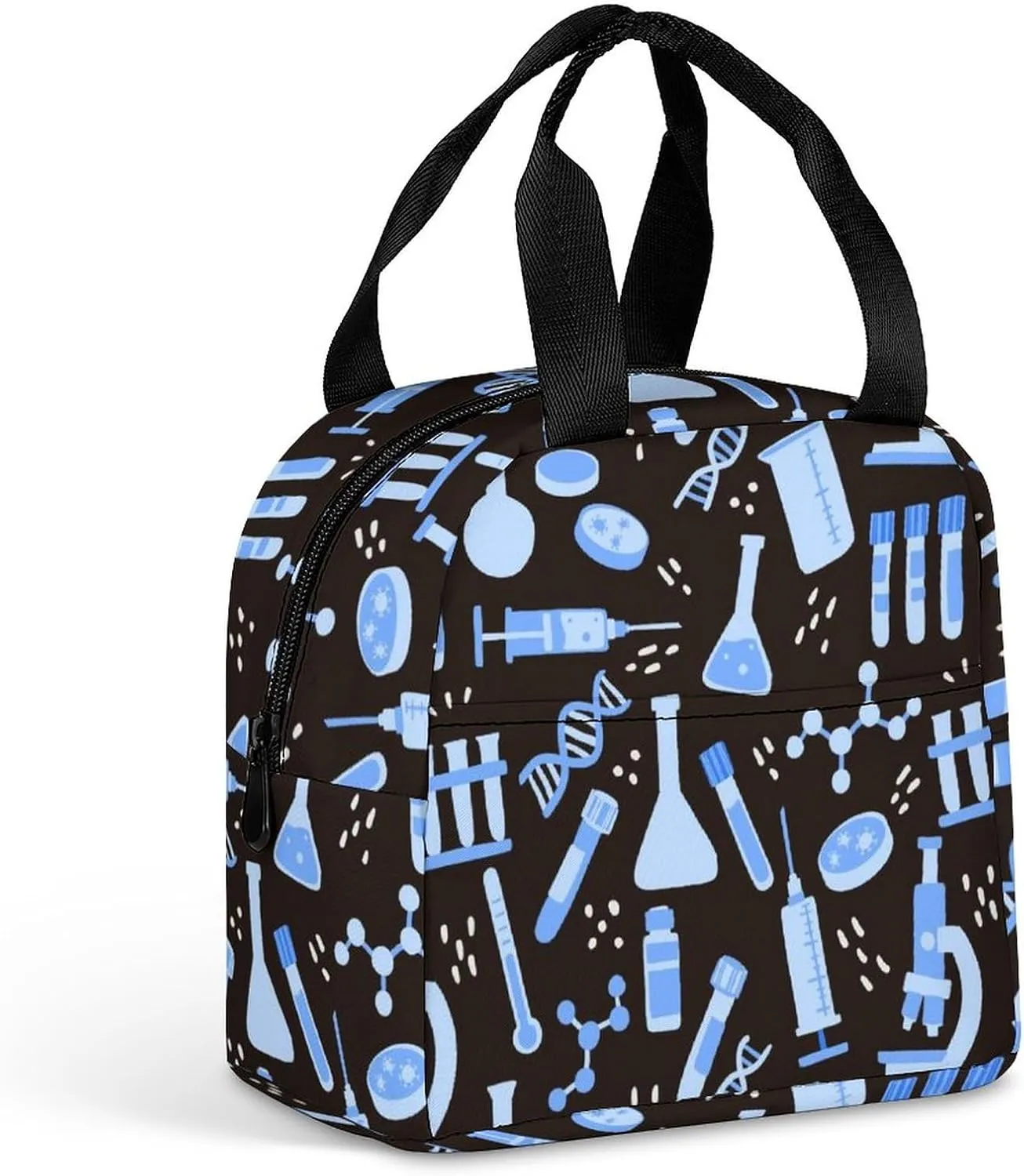Scientific Medical Lab Tools Cute Insulated Meal Tote Bag Portable Lunch Box Containers with Pockets for Work Picnic