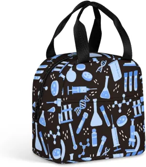 Scientific Medical Lab Tools Cute Insulated Meal Tote Bag Portable Lunch Box Containers with Pockets for Work Picnic