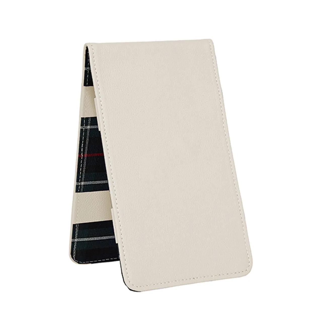 Scorecard and Yardage Book Holder, American Leather with MacKenzie Plaid Interior