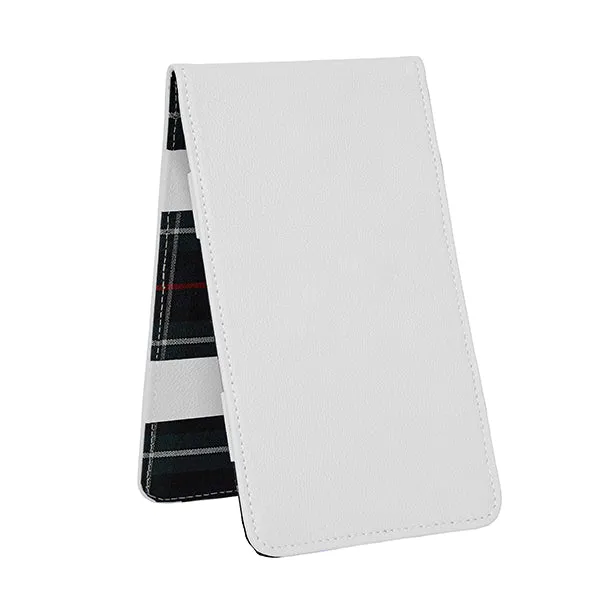 Scorecard and Yardage Book Holder, American Leather with MacKenzie Plaid Interior