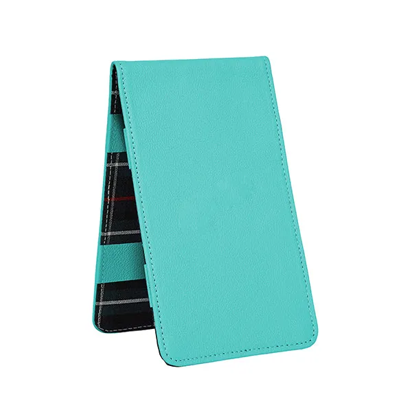 Scorecard and Yardage Book Holder, American Leather with MacKenzie Plaid Interior
