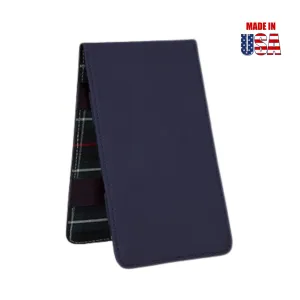 Scorecard and Yardage Book Holder, American Leather with MacKenzie Plaid Interior
