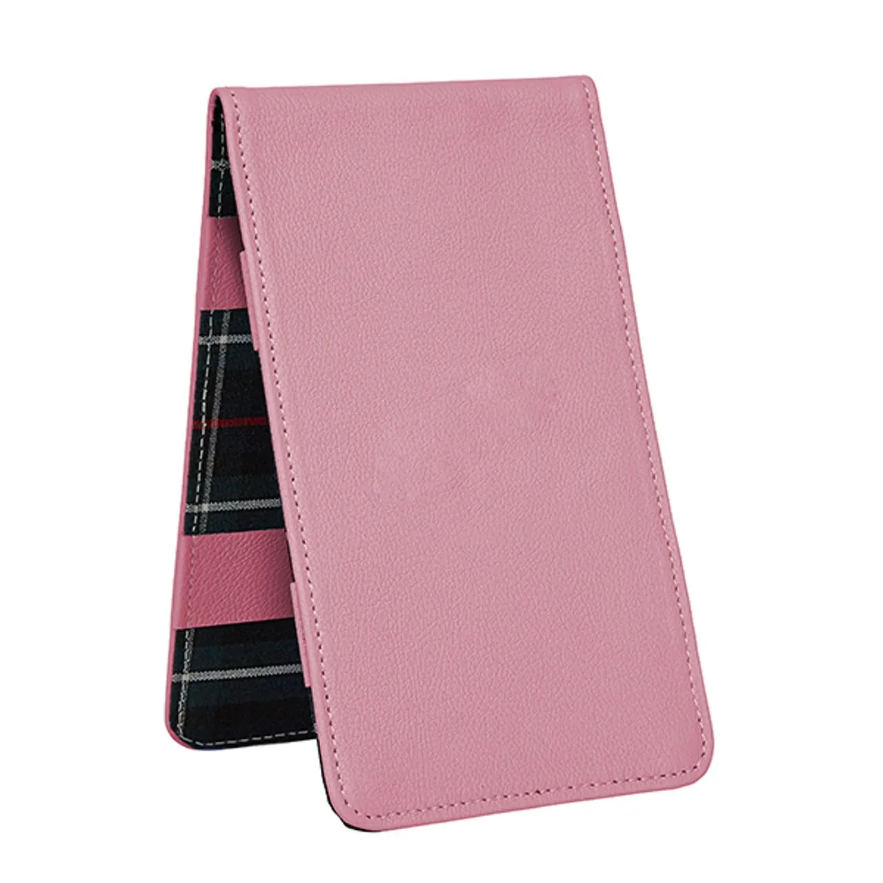 Scorecard and Yardage Book Holder, American Leather with MacKenzie Plaid Interior