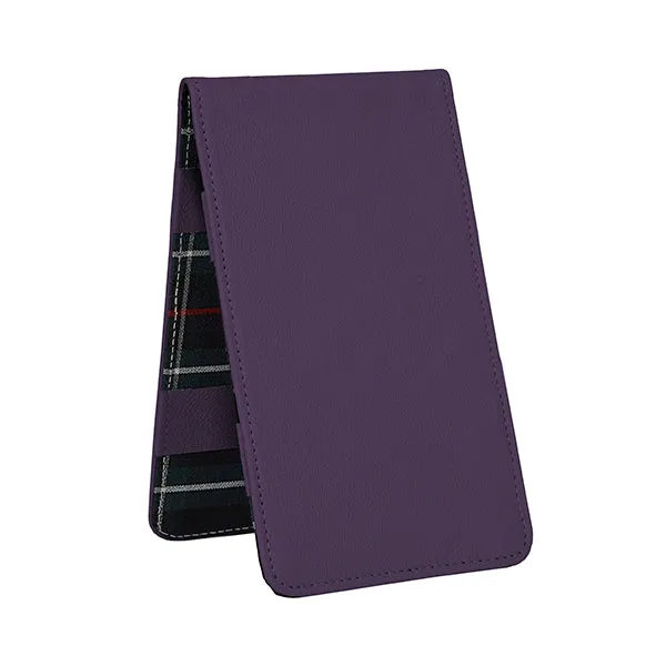 Scorecard and Yardage Book Holder, American Leather with MacKenzie Plaid Interior