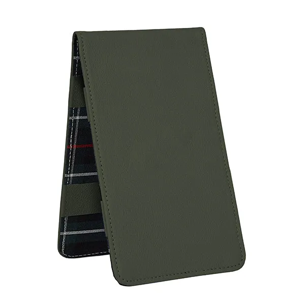Scorecard and Yardage Book Holder, American Leather with MacKenzie Plaid Interior