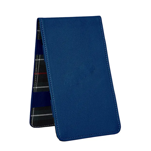 Scorecard and Yardage Book Holder, American Leather with MacKenzie Plaid Interior